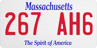 MA license plate 267AH6