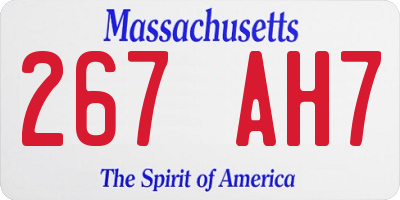 MA license plate 267AH7