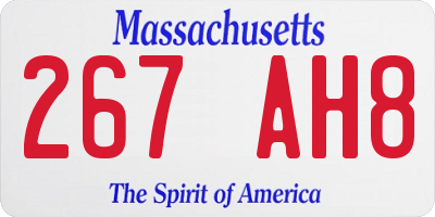 MA license plate 267AH8