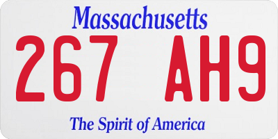 MA license plate 267AH9