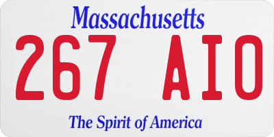 MA license plate 267AI0