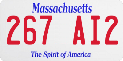 MA license plate 267AI2