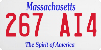 MA license plate 267AI4