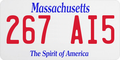 MA license plate 267AI5