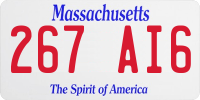 MA license plate 267AI6
