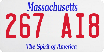MA license plate 267AI8
