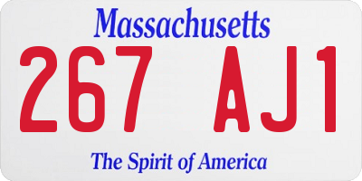 MA license plate 267AJ1