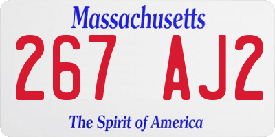 MA license plate 267AJ2