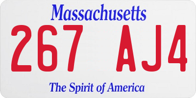 MA license plate 267AJ4