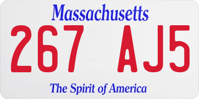MA license plate 267AJ5