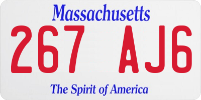 MA license plate 267AJ6