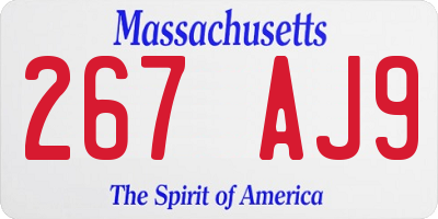 MA license plate 267AJ9