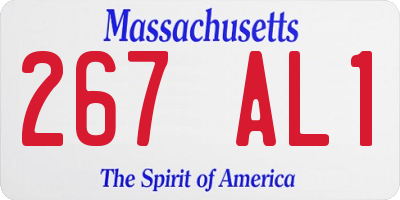 MA license plate 267AL1