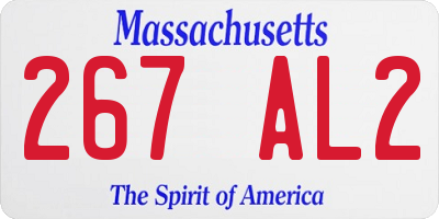 MA license plate 267AL2