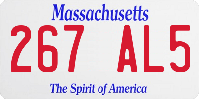 MA license plate 267AL5