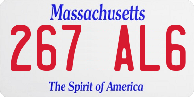 MA license plate 267AL6