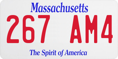 MA license plate 267AM4