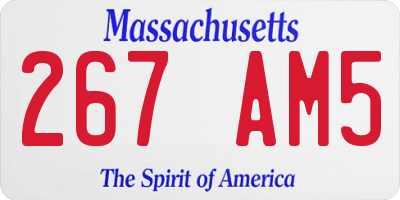 MA license plate 267AM5