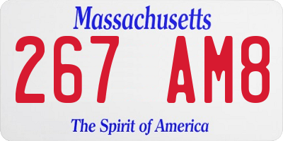 MA license plate 267AM8