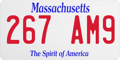 MA license plate 267AM9