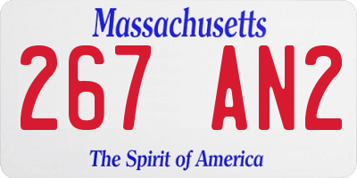 MA license plate 267AN2