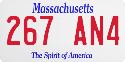 MA license plate 267AN4