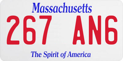 MA license plate 267AN6