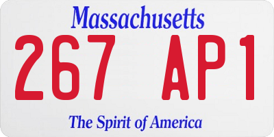 MA license plate 267AP1