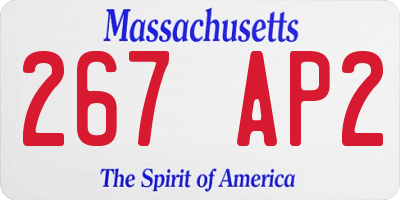 MA license plate 267AP2