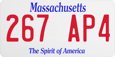 MA license plate 267AP4