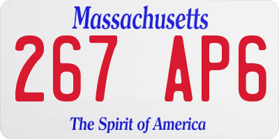 MA license plate 267AP6