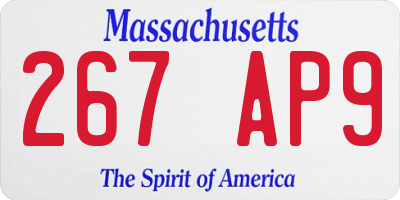 MA license plate 267AP9