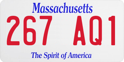 MA license plate 267AQ1