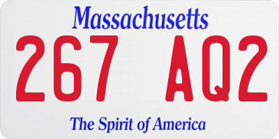 MA license plate 267AQ2