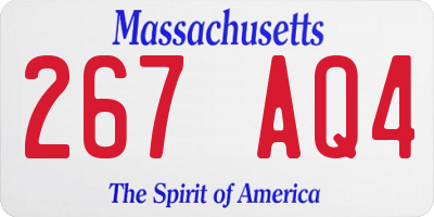 MA license plate 267AQ4