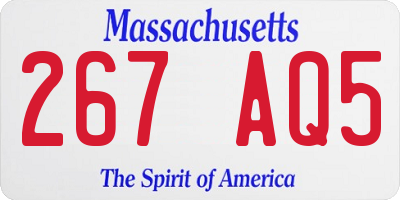 MA license plate 267AQ5