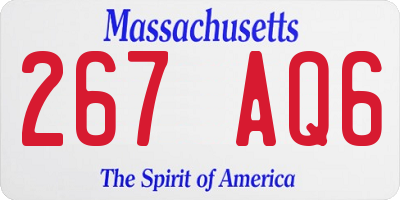 MA license plate 267AQ6
