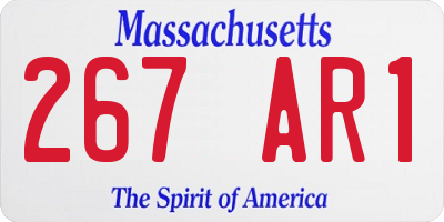 MA license plate 267AR1