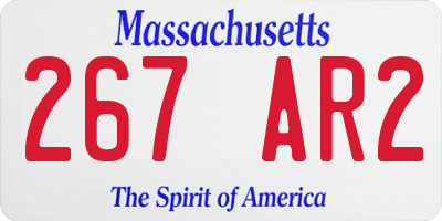 MA license plate 267AR2