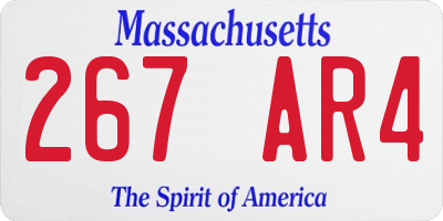 MA license plate 267AR4