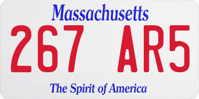 MA license plate 267AR5