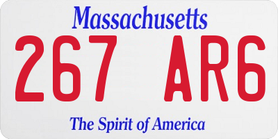 MA license plate 267AR6