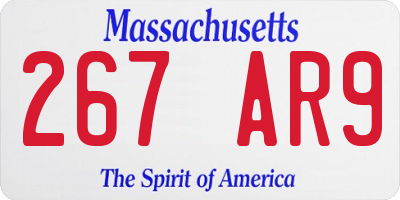 MA license plate 267AR9