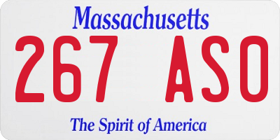 MA license plate 267AS0