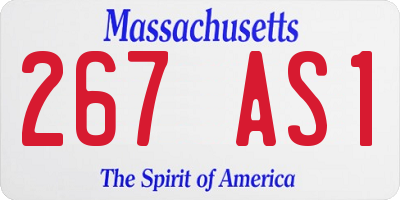MA license plate 267AS1