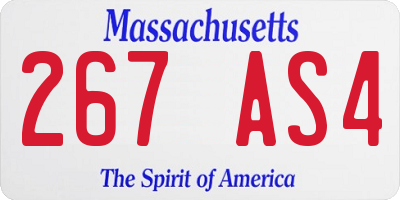 MA license plate 267AS4