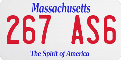 MA license plate 267AS6