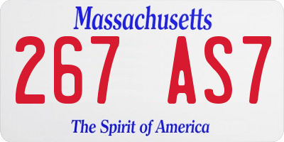 MA license plate 267AS7