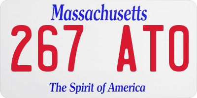 MA license plate 267AT0