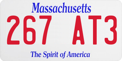 MA license plate 267AT3